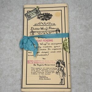 Dollie Wrap Pattern Pat Allen‎ 1987 Vintage Doll Cushion Head Mitts Body Cover